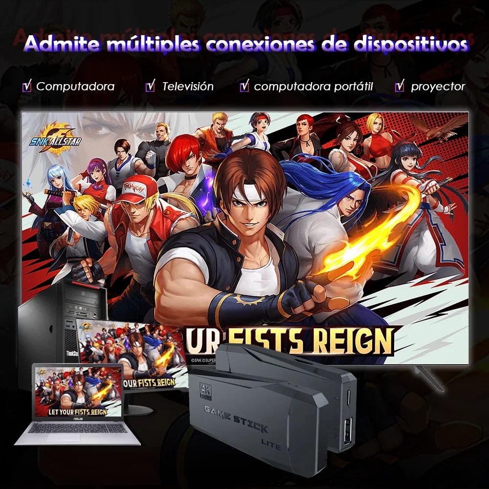 Console de jeux vidéo rétro M8 Game Sticks, double manettes sans fil 2,4 g, 4K, 20 000 jeux, 64 Go.