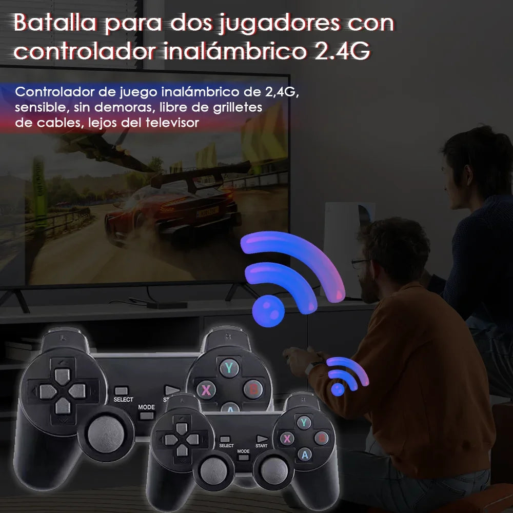Console de jeux vidéo rétro M8 Game Sticks, double manettes sans fil 2,4 g, 4K, 20 000 jeux, 64 Go.