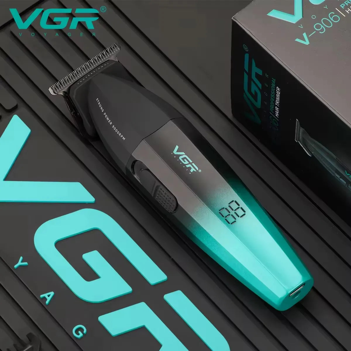 Tondeuse à barbe électrique originale VGR 0 mm en métal pour hommes, tondeuse électrique pour le corps et le visage, coupe de cheveux rechargeable